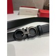 Qualità superiore replica Cintura da uomo Salvatore Ferragamo da 3.5 cm con fibbia nero
