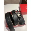Qualità superiore replica Cintura da uomo Salvatore Ferragamo da 3.5 cm con fibbia nero