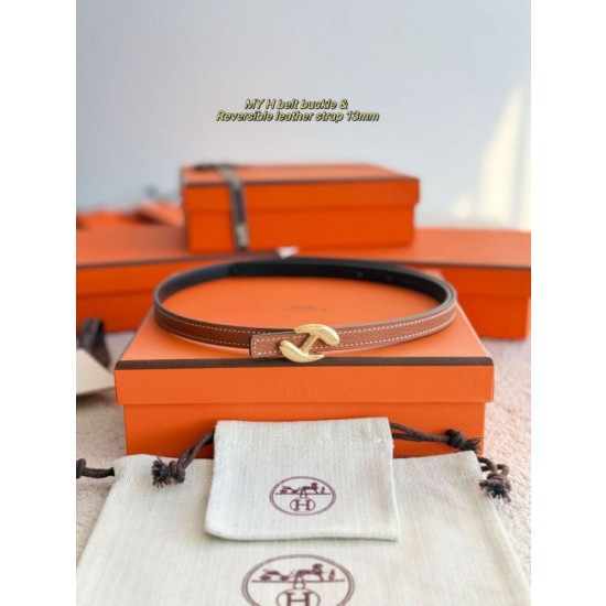 Alta gamma replica cintura Hermes Donna My H e reversibile Hermès sur Mer 13 mm marrone/Nero