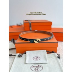 cintura Hermes Donna My H e reversibile Hermès sur Mer 13 mm Nero/marrone