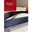 Alta gamma replica Cintura reversibile da uomo Salvatore Ferragamo da 3.5 cm con clip in metallo argento Nero/Blu