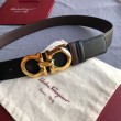 Cintura reversibile da uomo Salvatore Ferragamo da 3,5 cm con clip in metallo oro Nero