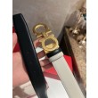 Qualità superiore replica Cintura reversibile da uomo Salvatore Ferragamo da 3.5 cm con clip in metallo oro Nero/Bianco