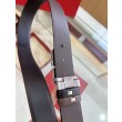 Pari all'originale replica Cintura reversibile da uomo Salvatore Ferragamo da 3,5 cm con fibbia a ferro di cavallo a doppio anello