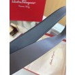 Pari all'originale replica Cintura reversibile da uomo Salvatore Ferragamo da 3,5 cm con fibbia a ferro di cavallo a doppio anello
