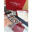 Pari all'originale replica Cintura reversibile da uomo Salvatore Ferragamo da 3,5 cm con fibbia a ferro di cavallo a doppio anello