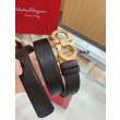 Cintura reversibile da uomo Salvatore Ferragamo da 3,5 cm con fibbia a ferro di cavallo a doppio anello oro