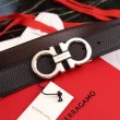 Pari all'originale replica Cintura reversibile da uomo Salvatore Ferragamo da 3,5 cm con fibbia in acciaio Nero/caffè