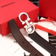 Pari all'originale replica Cintura reversibile da uomo Salvatore Ferragamo da 3,5 cm con fibbia in acciaio Nero/caffè