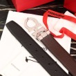 Pari all'originale replica Cintura reversibile da uomo Salvatore Ferragamo da 3,5 cm con fibbia in acciaio Nero/caffè