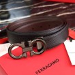 Alta gamma replica Cintura reversibile da uomo Salvatore Ferragamo da 3,5 cm con fibbia Nero/caffè
