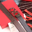 Alta gamma replica Cintura reversibile da uomo Salvatore Ferragamo da 3,5 cm con fibbia Nero/caffè