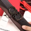 Alta gamma replica Cintura reversibile da uomo Salvatore Ferragamo da 3,5 cm con fibbia Nero/caffè