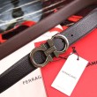 Alta gamma replica Cintura reversibile da uomo Salvatore Ferragamo da 3,5 cm con fibbia Nero/caffè