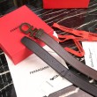 Alta gamma replica Cintura reversibile da uomo Salvatore Ferragamo da 3,5 cm con fibbia Nero/caffè
