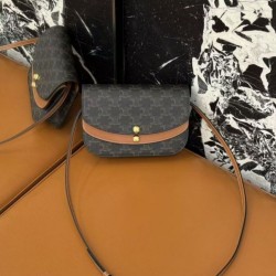 Replica qualità specchio Portafoglio Celine Duo Woc con tracolla