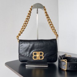 Replica qualità specchio Borse  a tracolla Balenciaga BB con patta morbida e finiture dorate