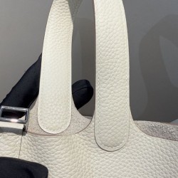 Replica Borse Hermes Picotin Lock 18/22 Etoupe beige hardware argentato Imitazioni Replica qualità specchio Borse Hermes Picotin Lock 18/22 Etoupe beige hardware argentato