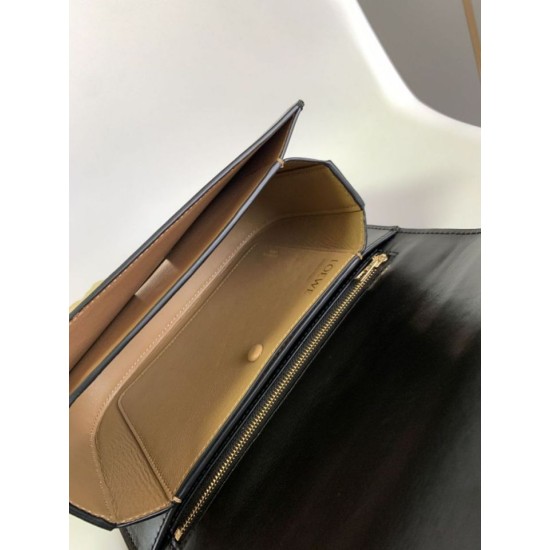 Replica Borsa piccola Loewe Goya nera Imitazioni Replica qualità specchio Borsa piccola Loewe Goya nera