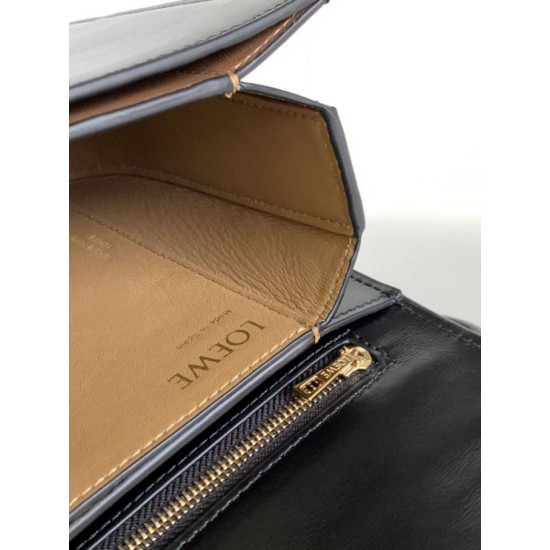 Replica Borsa piccola Loewe Goya nera Imitazioni Replica qualità specchio Borsa piccola Loewe Goya nera