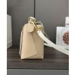Borsa classica bicolore Loewe Puzzle Edge piccola Bianco/beige