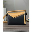 Borsa classica bicolore Loewe Puzzle Edge piccola Nero/Marrone