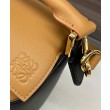 Borsa classica bicolore Loewe Puzzle Edge piccola Nero/Marrone