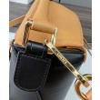 Borsa classica bicolore Loewe Puzzle Edge piccola Nero/Marrone