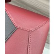 Borsa classica bicolore Loewe Puzzle Edge piccola Nero/Rosso