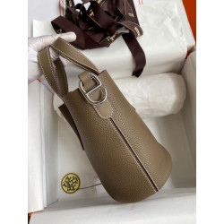 Borse Firmate Replica Hermes In The Loop 18 fatta a mano Clemence Grigio