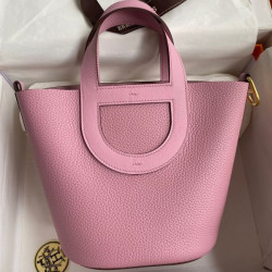 Borsa Hermes In The Loop 18 fatta a mano Clemence Rosa