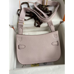 Borsa Hermes Jypsiere Mini in pelle di vitello color malva chiaro
