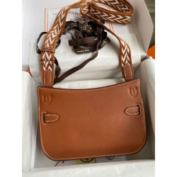 Borse Firmate Replica Hermes Jypsiere Mini in pelle di vitello marrone