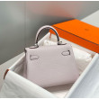 Bora Pari all'originale replica Hermes Kelly 20cm/25cm malva pallido Clemence hardware argento Bora Pari all'originale replica Hermes Kelly 20cm/25cm malva pallido Clemence hardware argento