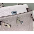 Bora Pari all'originale replica Hermes Kelly 20cm/25cm malva pallido Clemence hardware argento Bora Pari all'originale replica Hermes Kelly 20cm/25cm malva pallido Clemence hardware argento