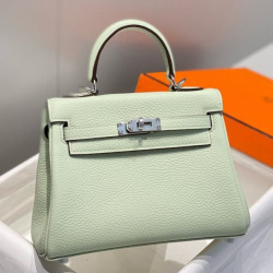 Imitazioni borse griffate Hermes Kelly 20cm/25cm verde Clemence