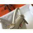 Borsa Hermes Kelly 28cm/32cm Bianco Epsom hardware dorato