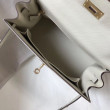 Borsa Hermes Kelly 28cm/32cm Bianco Epsom hardware dorato