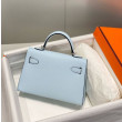 Borsa Hermes Kelly Mini II Azzurro Epsom con hardware dorato Borsa Hermes Kelly Mini II Azzurro Epsom con hardware dorato