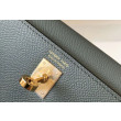 Borse Imitazioni Hermes Kelly Mini II Vert Amande Epsom con hardware dorato