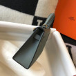 Borse Imitazioni Hermes Kelly Mini II Vert Amande Epsom con hardware dorato