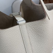 Borse Replica Hermes Picotin Lock 18/22 Etoupe beige hardware argentato