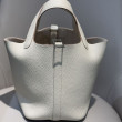 Borse Replica Hermes Picotin Lock 18/22 Etoupe beige hardware argentato