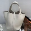 Borse Replica Hermes Picotin Lock 18/22 Etoupe beige hardware argentato