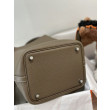 Borsa Hermes Picotin Lock 18/22 Etoupe grigia hardware argentato