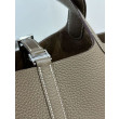 Borsa Hermes Picotin Lock 18/22 Etoupe grigia hardware argentato