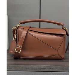 Borsa Loewe Featherlight Puzzle piccola Caffè