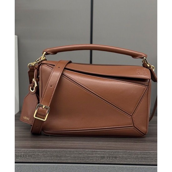 Borsa Loewe Featherlight Puzzle piccola Caffè