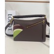 Borse Firmate Replica Loewe piccola Puzzle Edge Landscape in pelle di vitello nappa Caffè scuro
