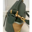 Qualità superiore replica Loewe piccola Puzzle Edge Landscape in pelle di vitello nappa Verde